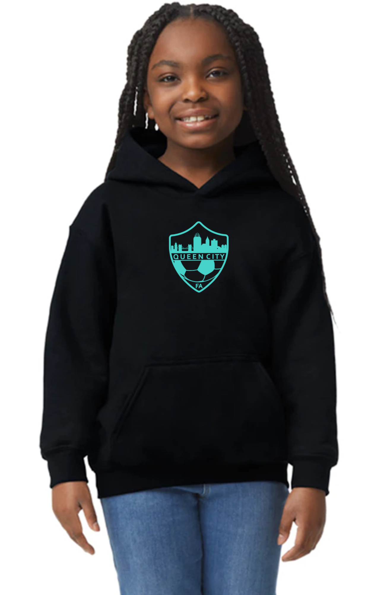Black Queen City Logo Pullover Hoodie - Youth Unisex