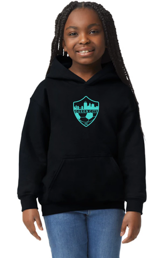 Black Queen City Logo Pullover Hoodie - Youth Unisex