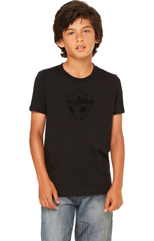 Heather Black Queen City Logo Jersey Tee - Youth Unisex