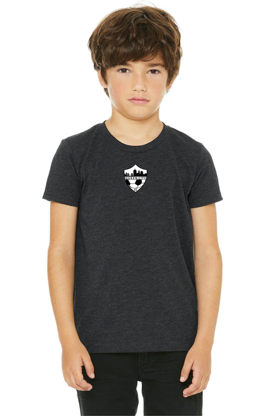 Charcoal Black Triblend Short Sleeve Tee - Youth Unisex