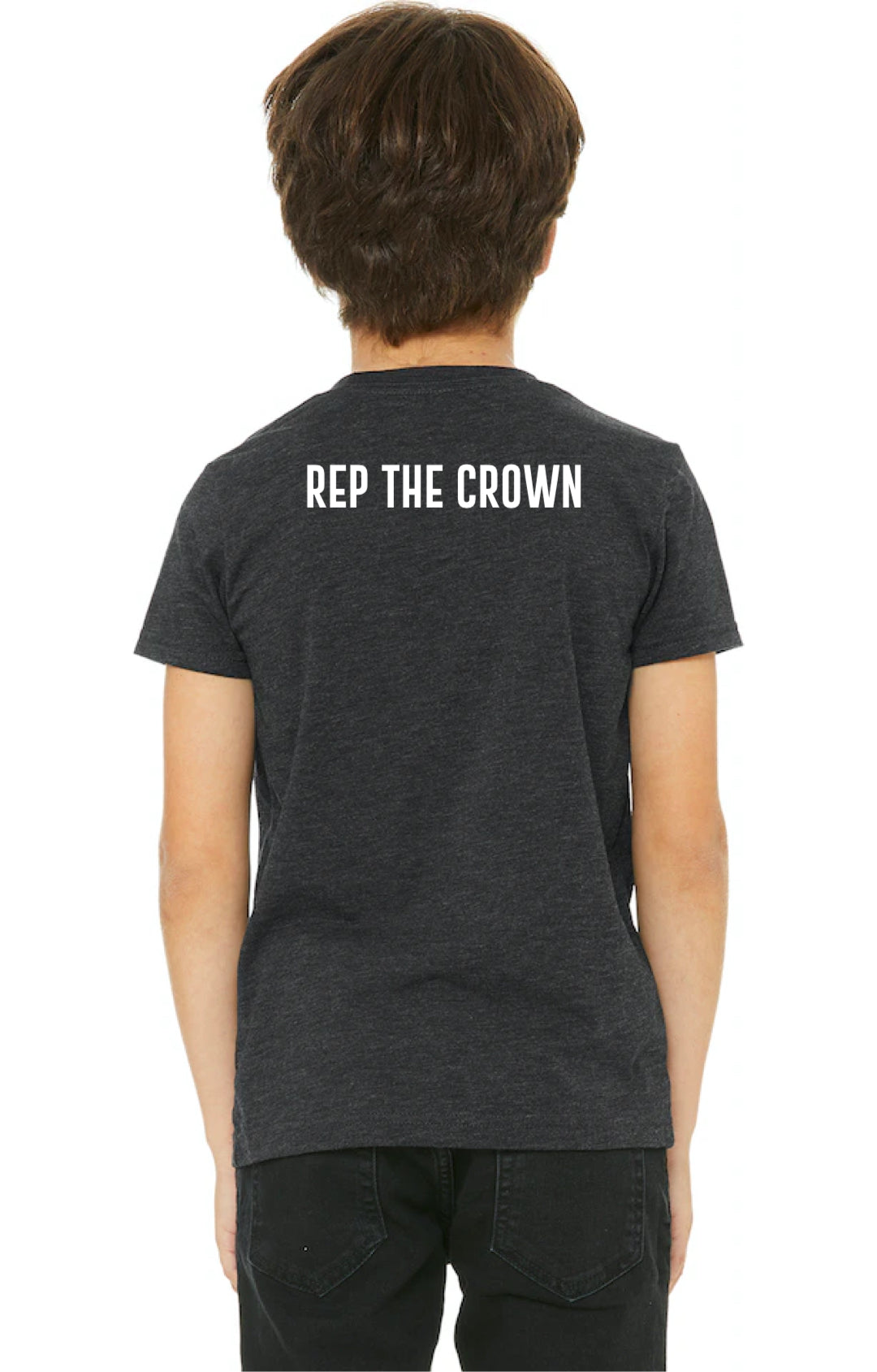 Charcoal Black Triblend Short Sleeve Tee - Youth Unisex