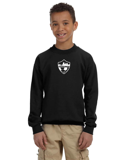 Black Heavy Blend Fleece Crew - Youth Unisex